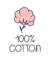 label 100 percent cotton vector