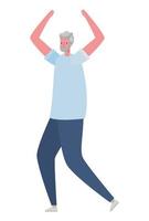 Senior man cartoon jumping vector design