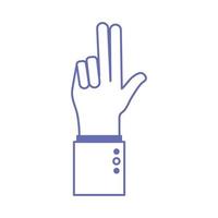 h hand sign language line and fill style icon vector design