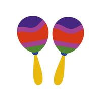 maracas instrument flat style icon vector design