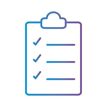 document with check marks gradient style icon vector design