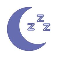 sleeping moon line and fill style icon vector design