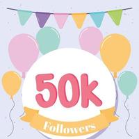 50k of followers vector