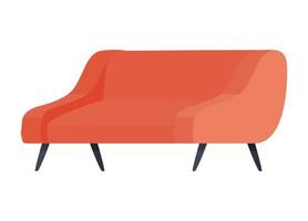 Isolated red couch vector design