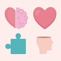 mental health icon set vector design