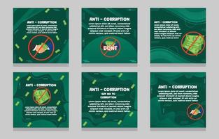 Anti Corruption Social Media Posts vector