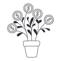 plant of dollars vector