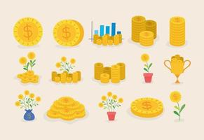 fifteen invest items vector