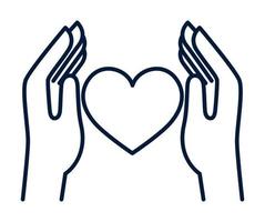 hands and heart vector