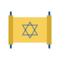 diseño de vector de icono de estilo plano de torá judía