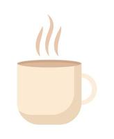 cup icon with steam over white background vector