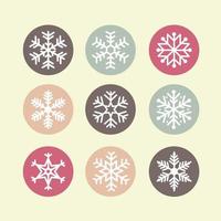 conjunto de copos de nieve de color pastel. vector