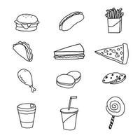 Vector set of fastfood.