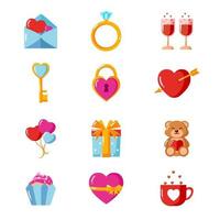 Happy Valentine's Day Icon Set vector