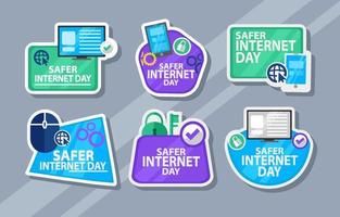 Set of Safe Internet Day Set vector