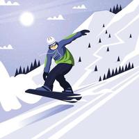 panorama de snowboard de deportes de invierno vector