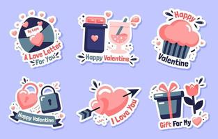 Valentine Day Sticker Collections vector