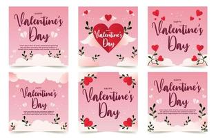 tarjeta de redes sociales del día de san valentín vector