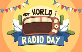 World Radio Day Background vector