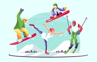 Winter Sport Character Collections vector
