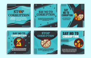 Anti Corruption Social Media Posts vector