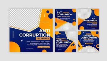 Social Media Posts of Anti Corruption vector