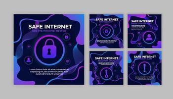 Safe internet Social Media Posts vector