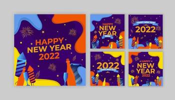 publicación de redes sociales de la festividad de año nuevo vector