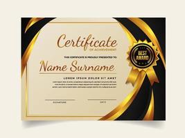 Modern and Luxury Certificate Template vector