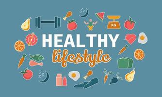 Balanced and Healthy Lifestyle Background vector