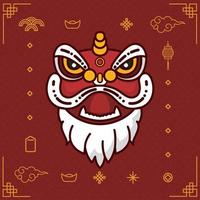 Chinese New Year with Lion Head vector