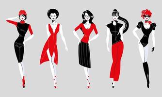 conjunto de mujeres de moda vector