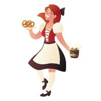 bavarian woman character vector