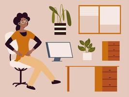 mujer en el lugar de trabajo vector