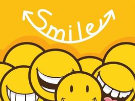 inscripción de sonrisa y emojis vector