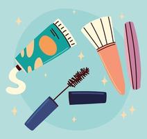 cosmetic makeup set vector