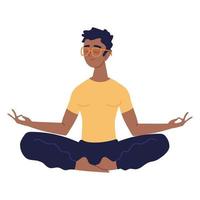 pose de meditación joven vector