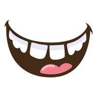 mouth teeth and tongue vector