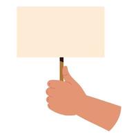 hand with blank board vector