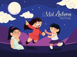 mid autumn festival poster vector