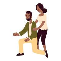 afro american couple vector