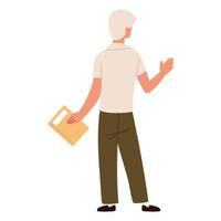 man with folder vector