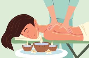 woman having a massage vector