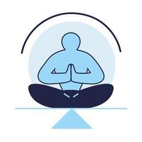 man in meditation pose vector