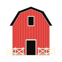 barn farm with fence vector