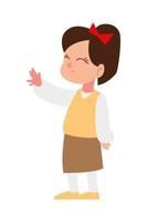 cute little girl cartoon character standing vector