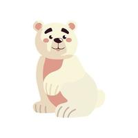 oso polar, sentado, animal, caricatura, icono, aislado, imagen vector