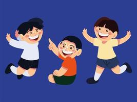 conjunto de niños felices vector