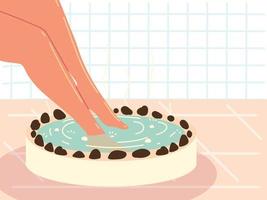 soak feet in spa vector