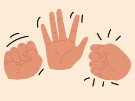 set icons hands vector